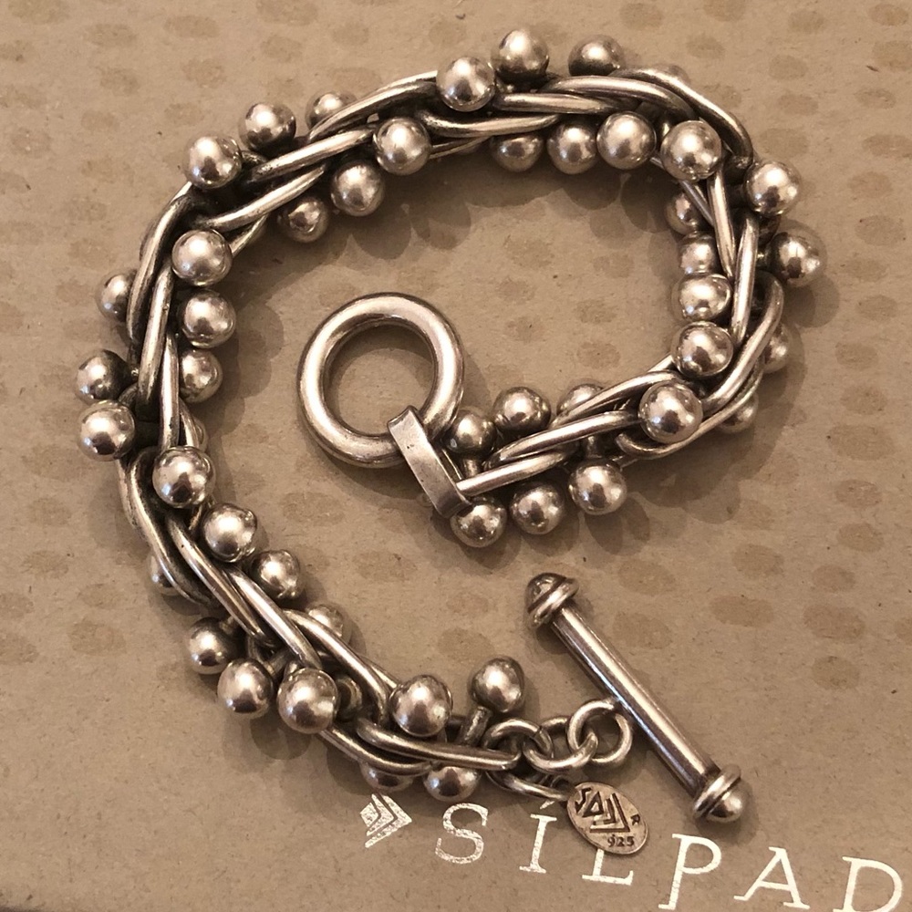 Iconic Silpada Sterling Silver DNA Toggle Clasp Bracelet B0523 - Picture 4 of 14